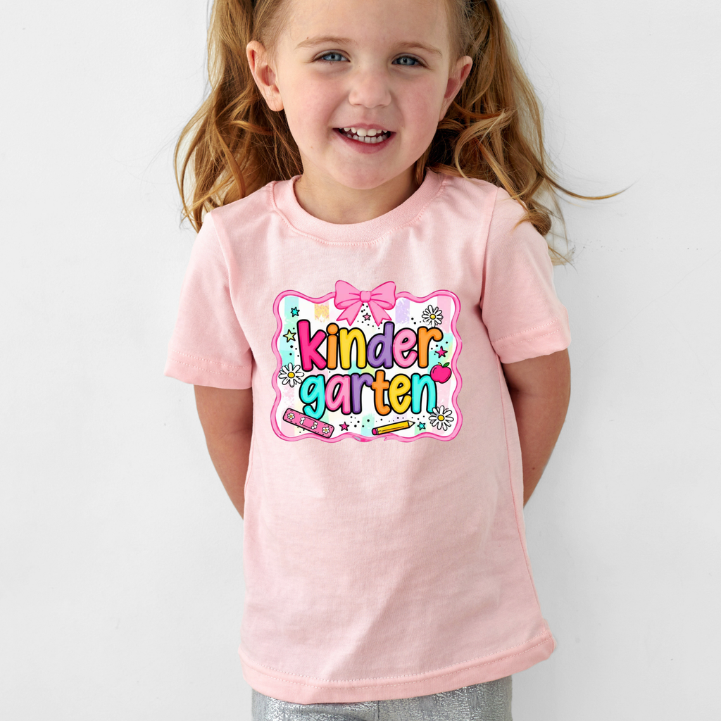 Colorful Grade Level Shirt | First-Day-of-School Bow Tee